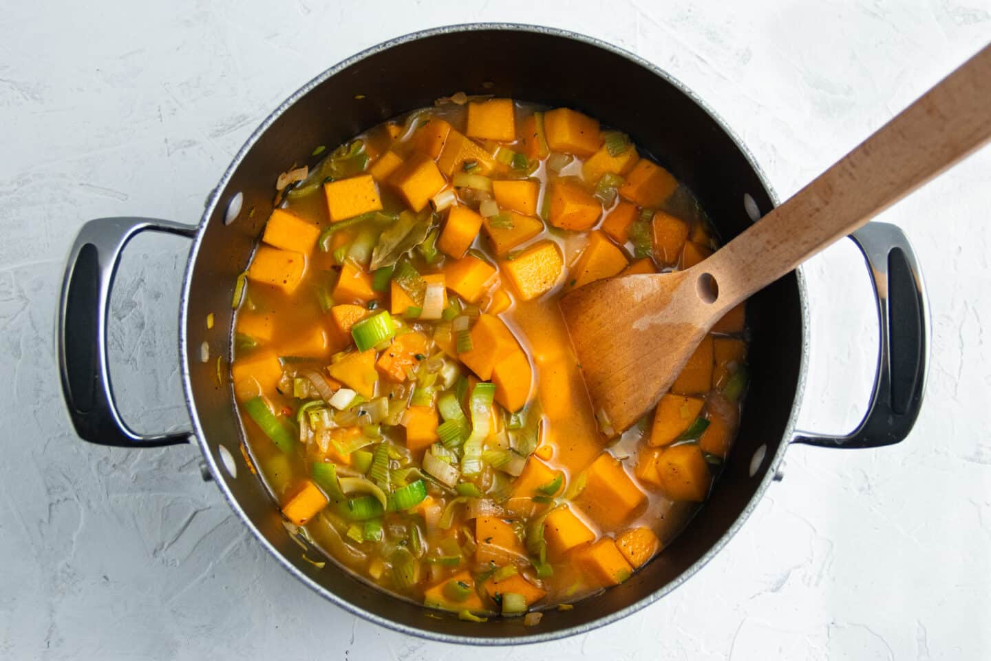 Butternut Squash Leek Soup Sprinkled With Balance