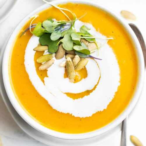 Butternut Squash Leek Soup - Sprinkled With Balance