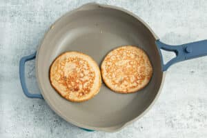 Picture of flipped pancakes.