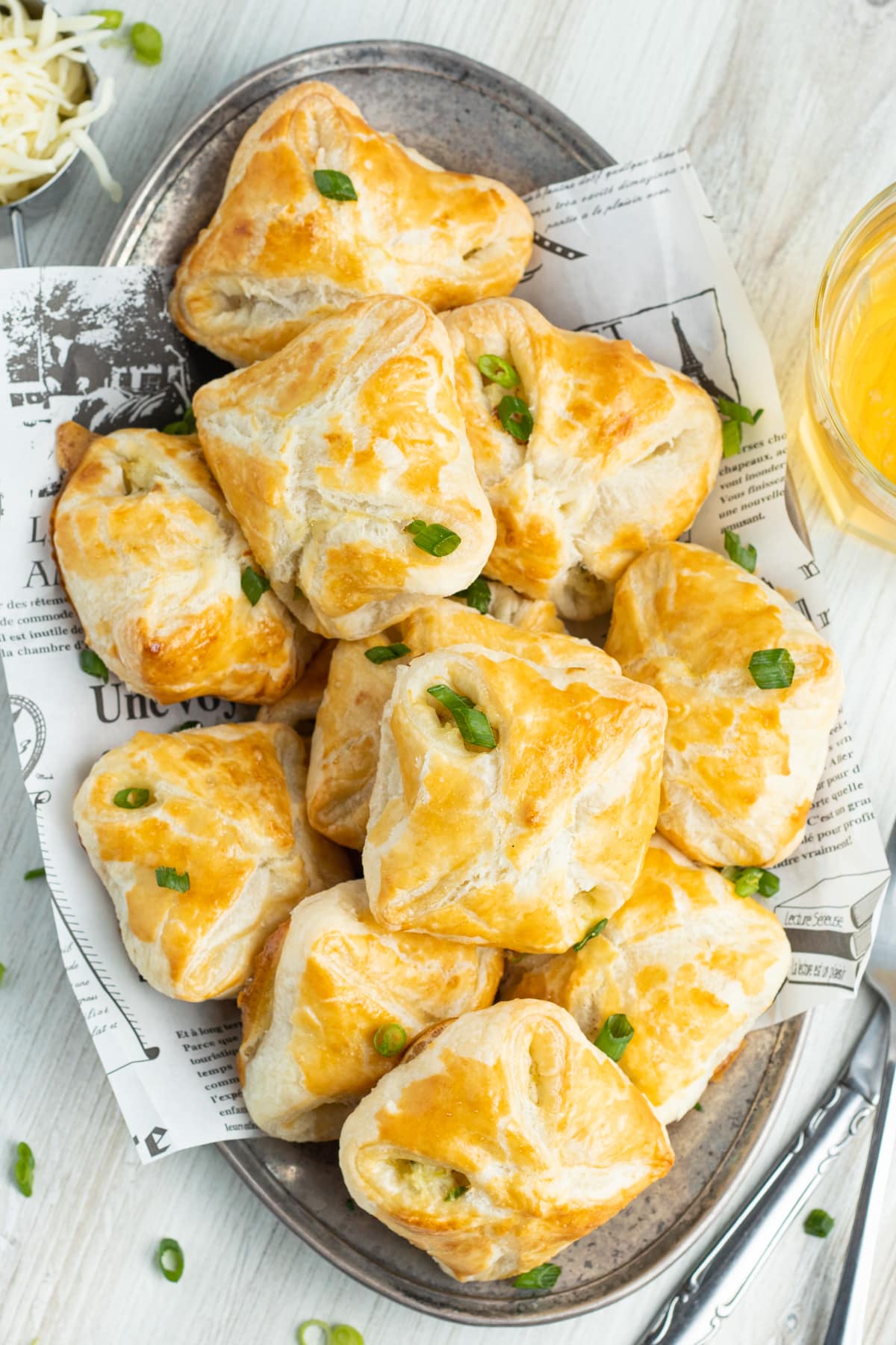 Baked Potato Leek Puff Pastry Bites - Sprinkled With Balance