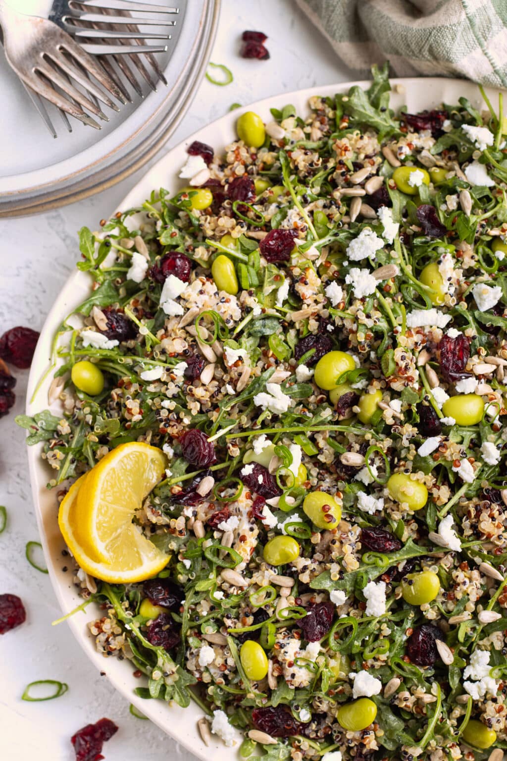 Quinoa Arugula Salad With Goat Cheese Sprinkled With Balance