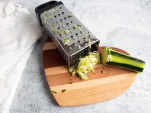 Picture of zucchini being grated.