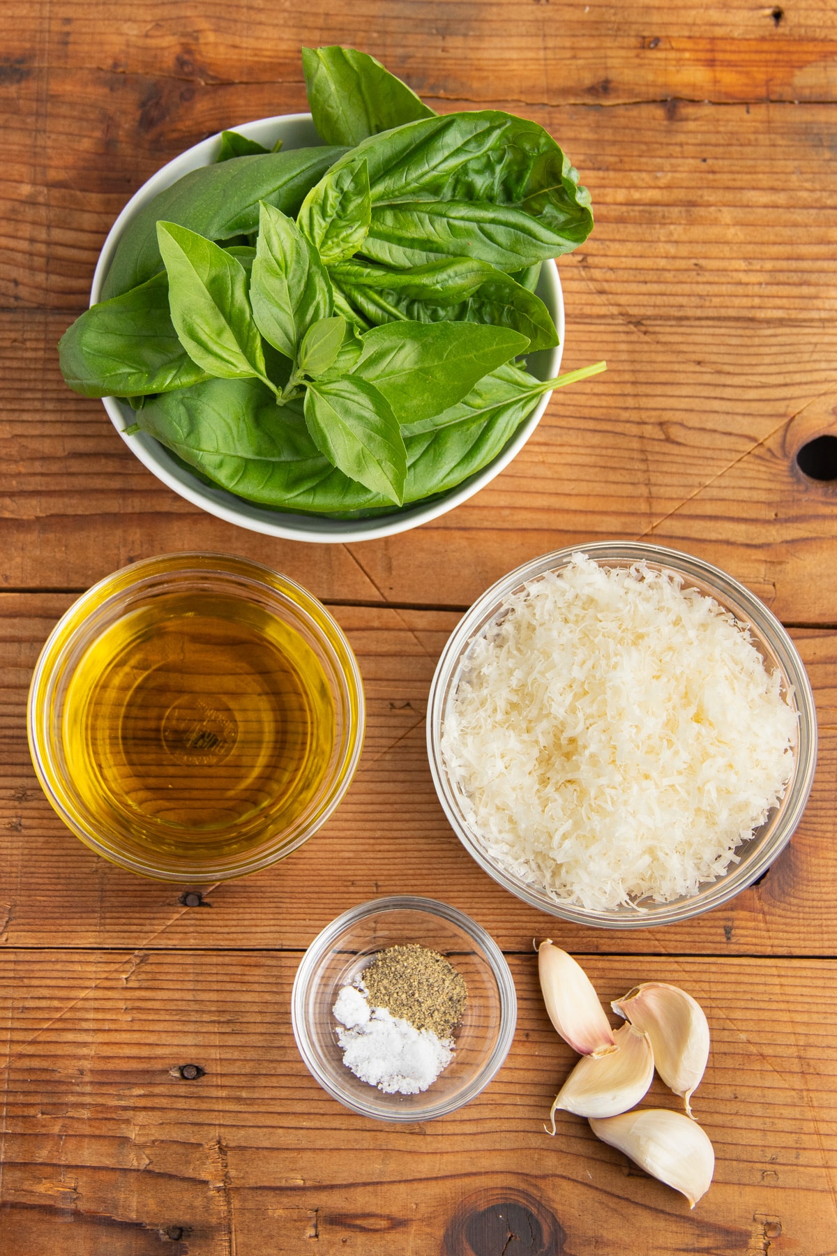 This is a picture of ingredients used in the pesto. 