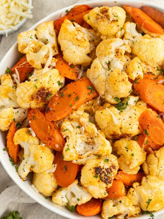 Cheesy Roasted Carrots and Cauliflower Story