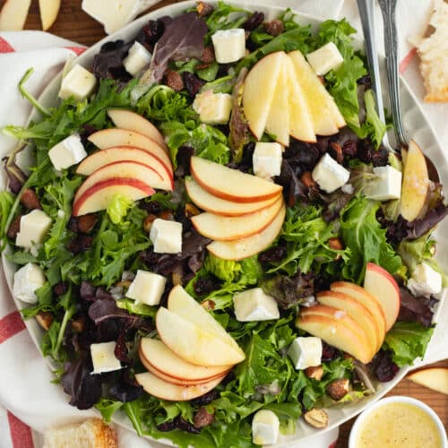 This is a square picture of a plate with this salad recipe.