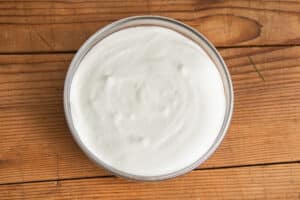 This is a picture of the whipped cottage cheese in a bowl.