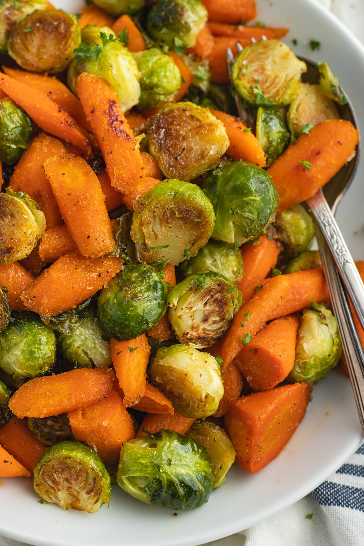 This is a close up picture of roasted veggies.
