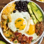 This is a square picture of a breakfast bowl.