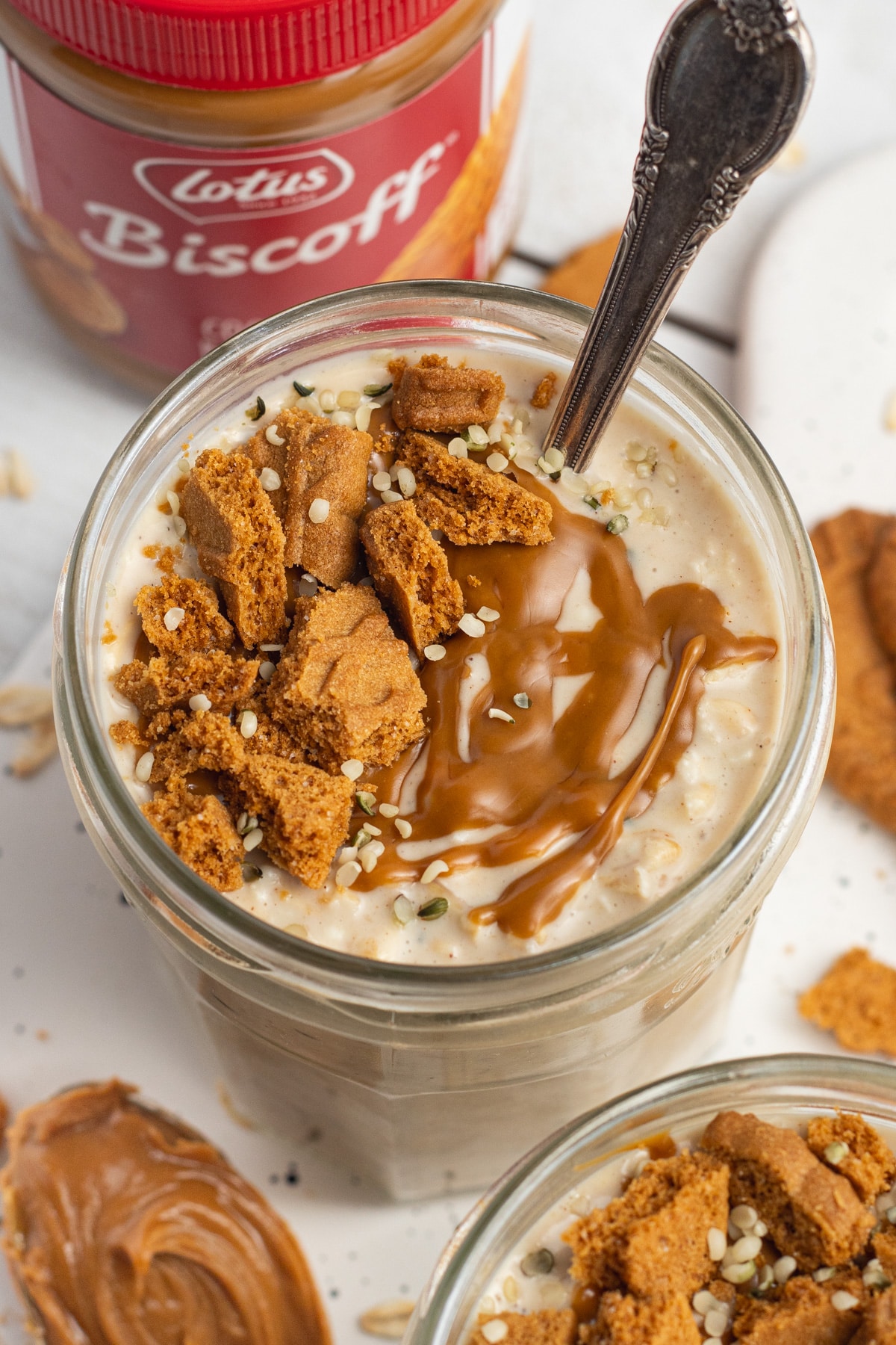 This is a picture of Biscoff overnight oats.