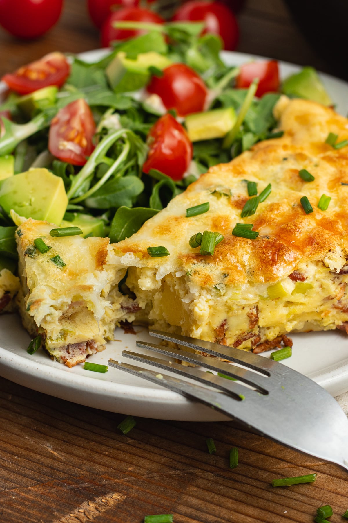 This is a close up picture of the frittata.
