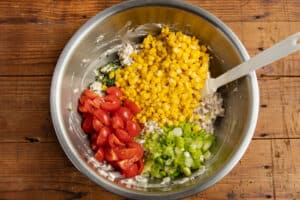 This is a picture of the bowl with the veggies added.