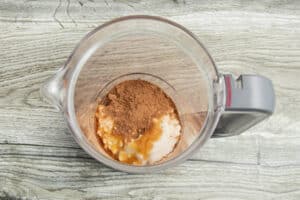 This is a picture of the ingredients in a blender.