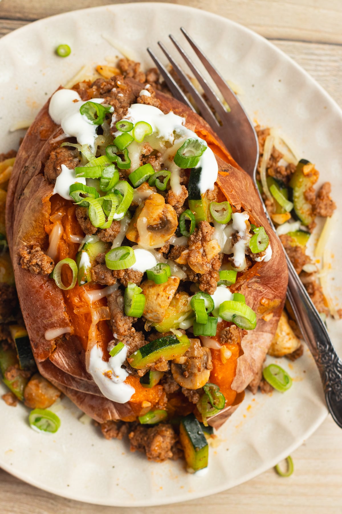 This is a picture of a stuffed sweet potato.