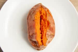 This is a picture of a cooked sweet potatoes.