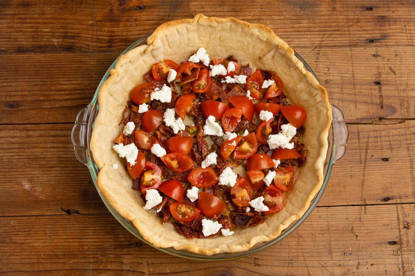 This is a picture of the crust with the goat cheese added.