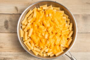 This is a picture of the cooked pasta with some sauce.