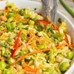 This is a picture of a bowl of napa cabbage salad.