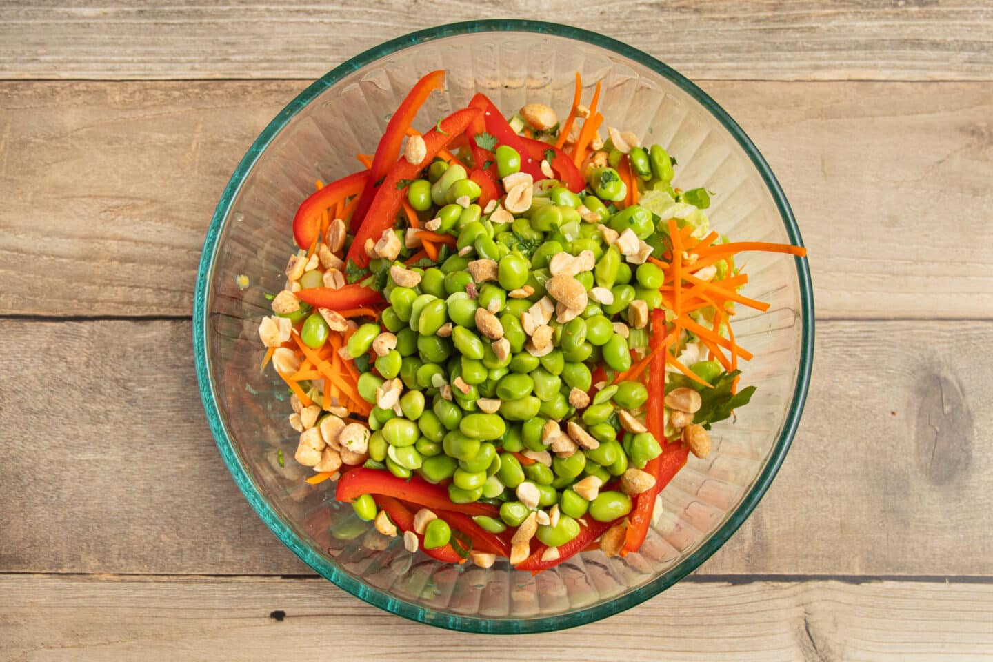 This is a picture of a bowl of napa cabbage salad.