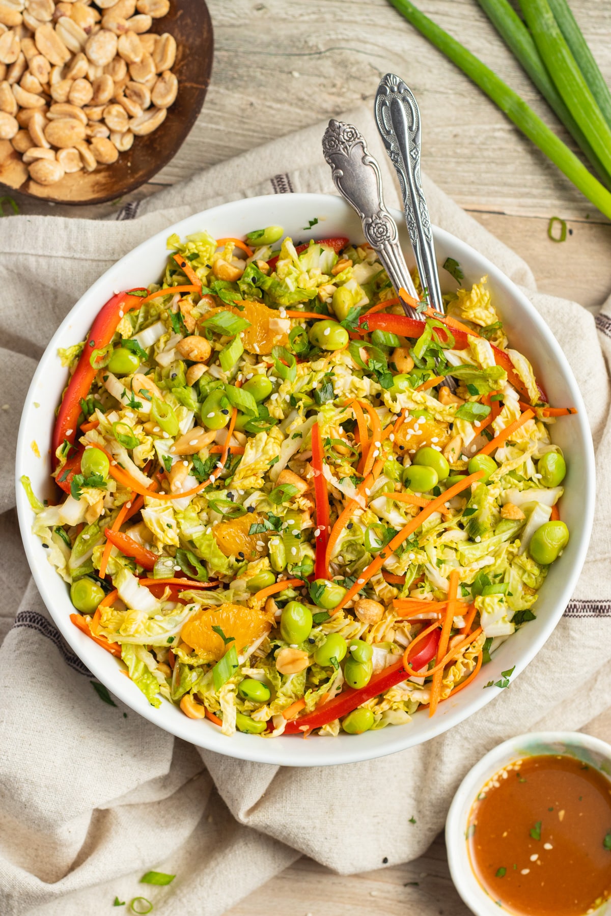 This is a picture of a bowl of napa cabbage salad.
