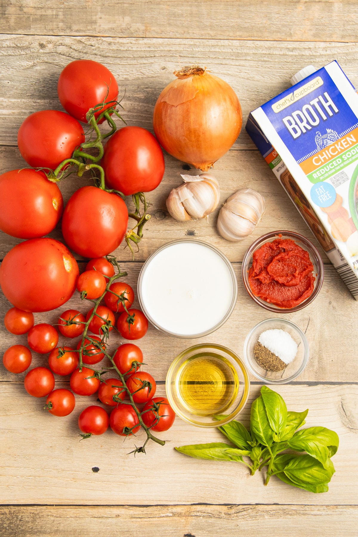 This is a picture of all the ingredients used to make this soup.