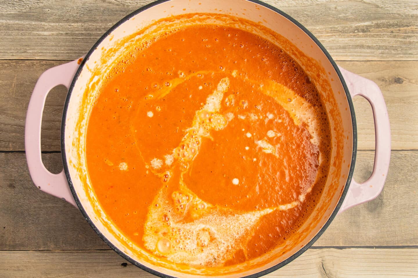 This is a picture of the soup blended with added cream.