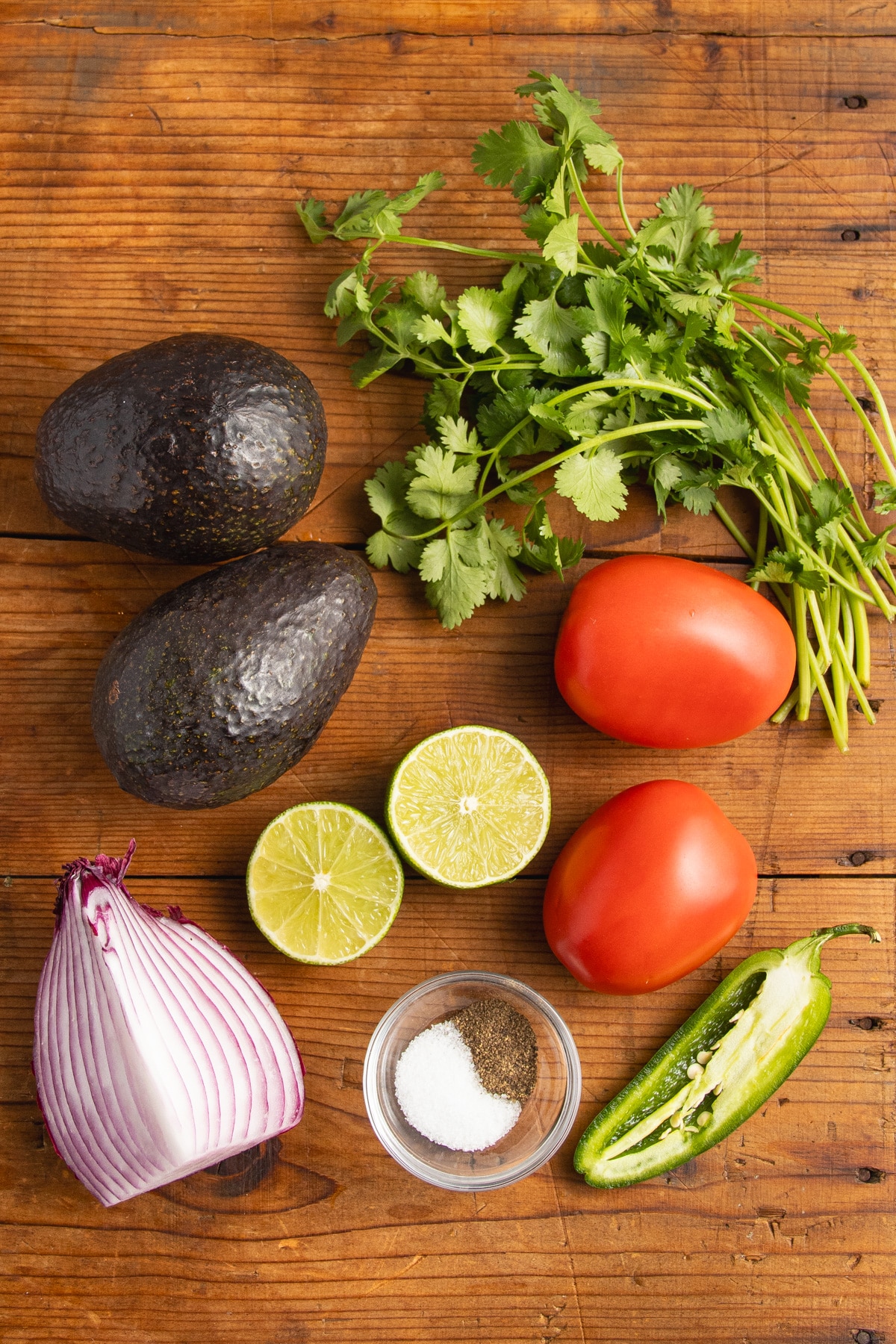 This is a photo of the ingredients needed to make this avocado salsa.