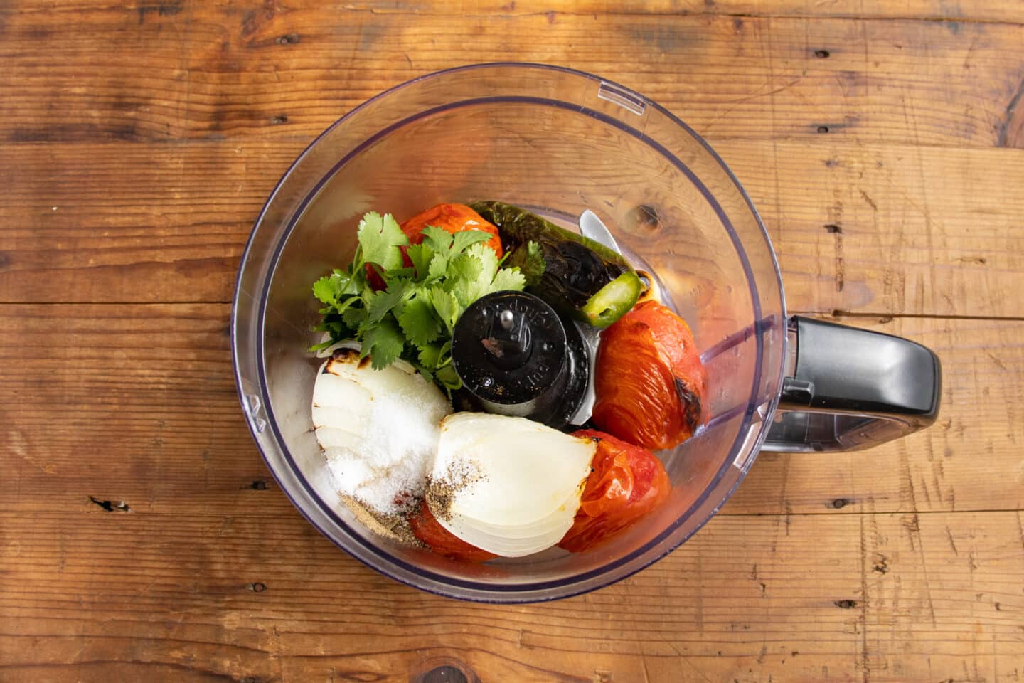 This is a picture of the roasted veggies in the blender.