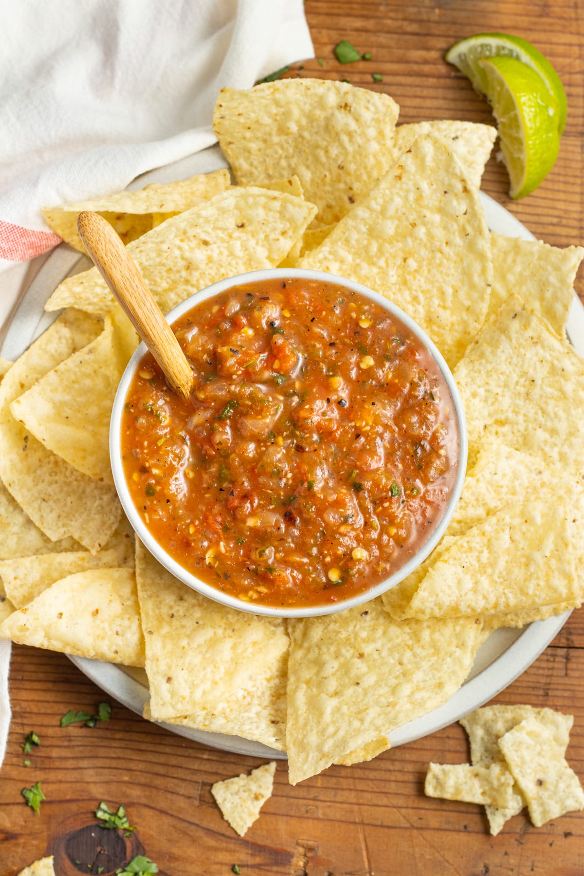 This is a picture of a bowl of roasted red salsa.