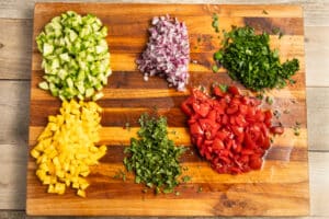 This is a picture of the veggies all chopped.
